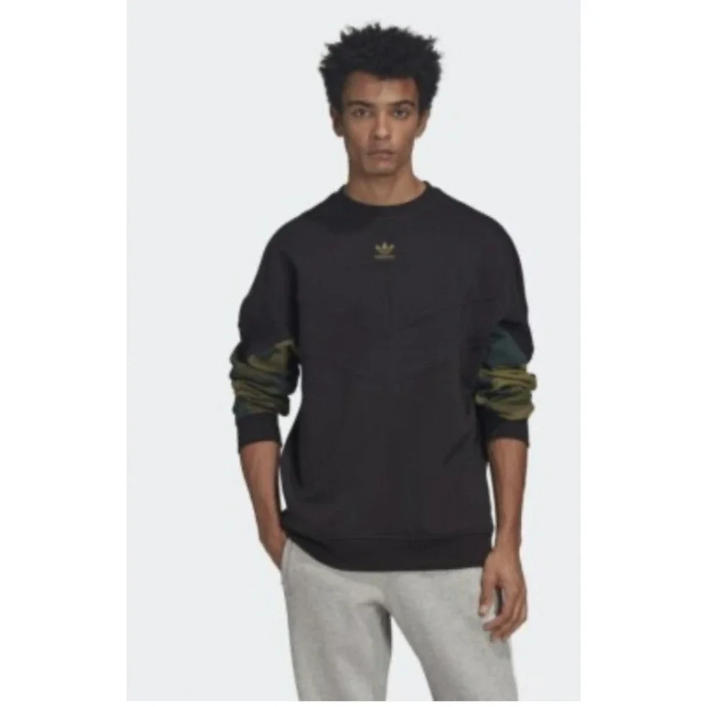 adidas Originals Camo Crew Sweatshirt Mens XLarge Fleece